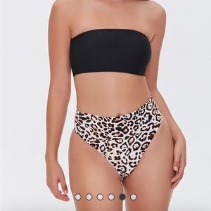 NWT!! Forever 21 high rise leopard bikini bottom